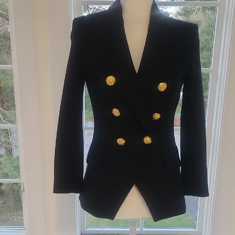 Veronica Beard Black Dickie and Gold Tailored Blazer Size 0